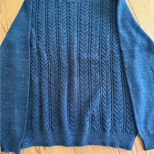 GAP Men's Deep Blue Cable Knit Sweater